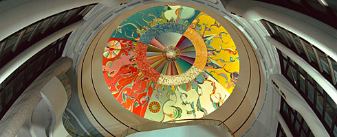 A circular window in the Canadian Museum of History in Ottawa.