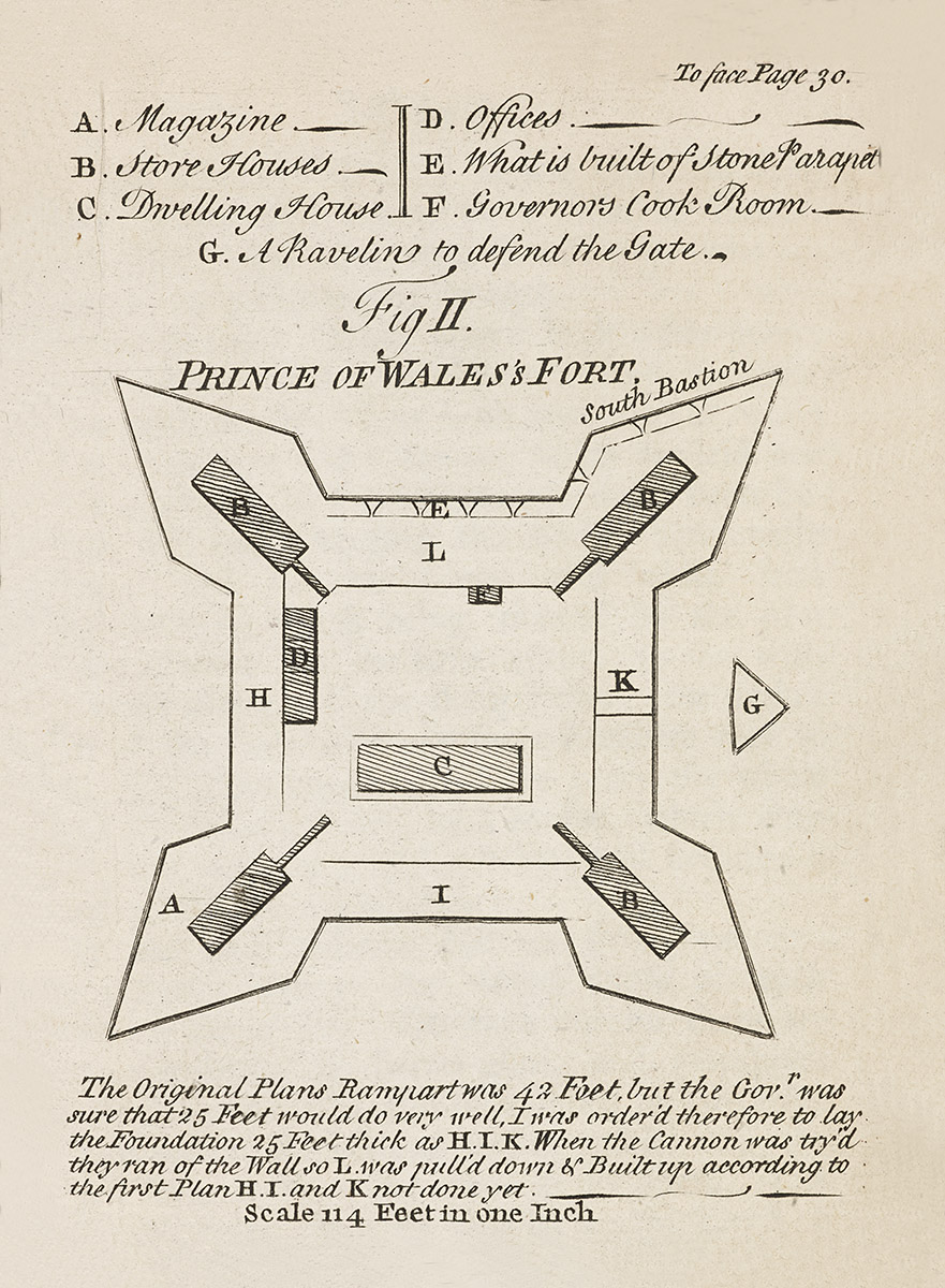 A drawing of a plan for a fort located in Ottawa at the Canadian Museum of History.