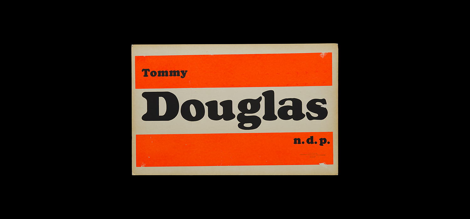 A poster featuring Tommy Douglas displayed at the Canadian Museum of History in Ottawa.