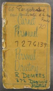 Notebook used during the 1970 October Crisis by Robert Demers, the Quebec government’s lawyer and negotiator.