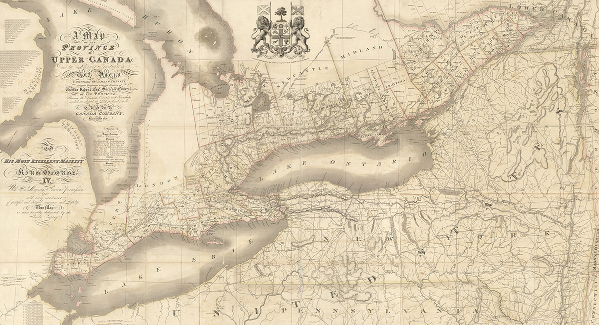 An old map of the Canadian provinces in Ottawa at the Canadian Museum of History.