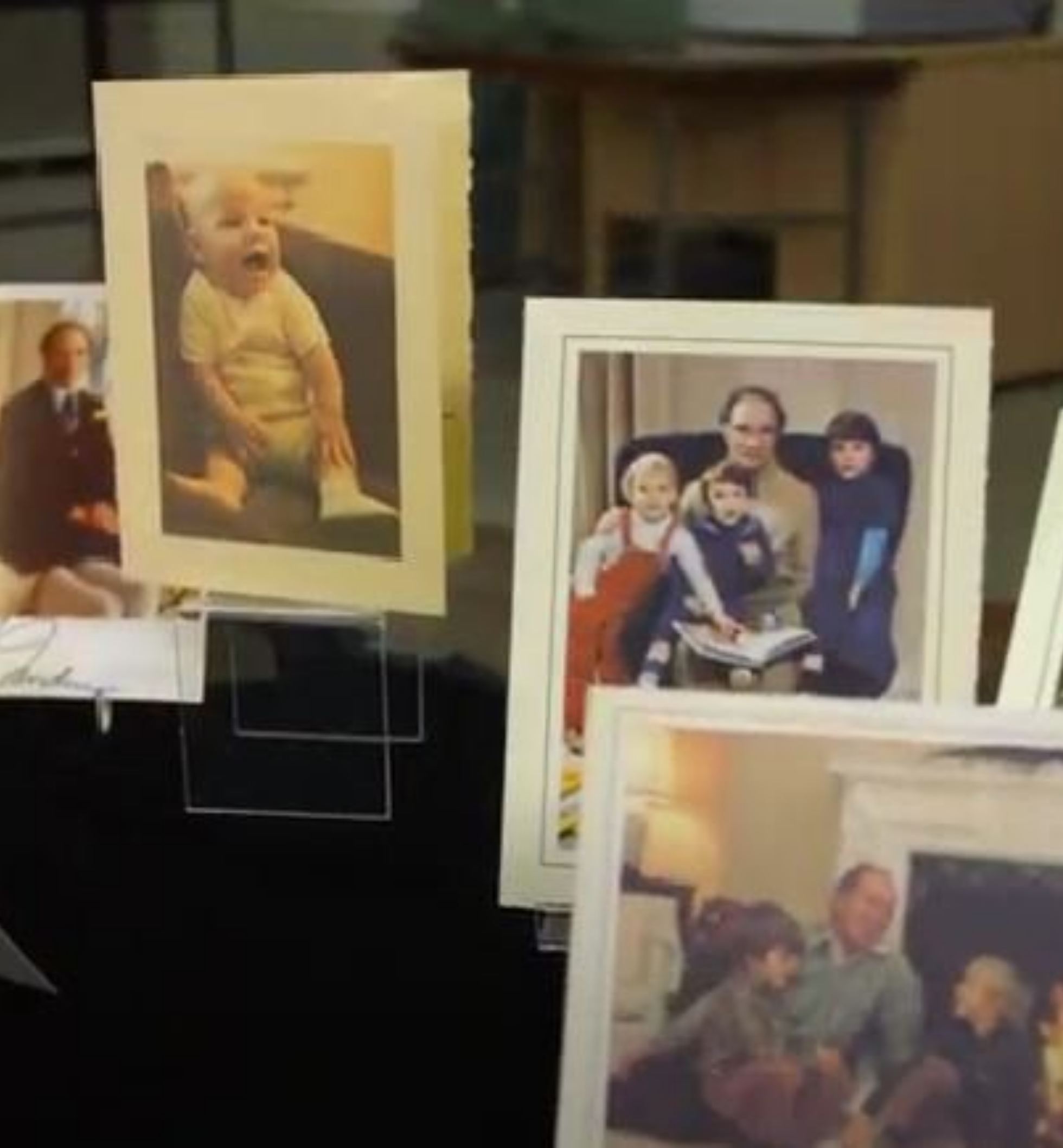 A display of family photos on a table at the Canadian Museum of History in Ottawa.