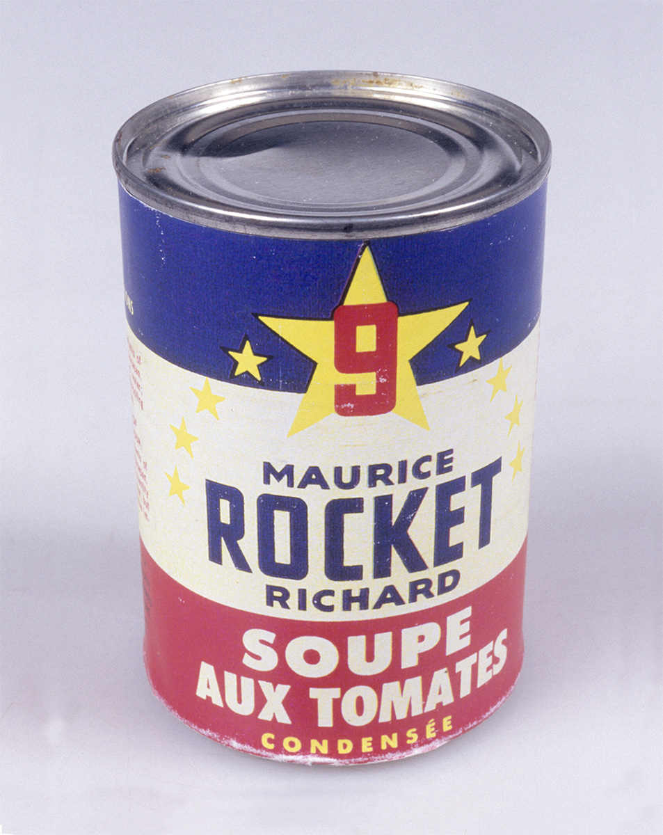 A can of Rocket Richard's Soup au Tomate, available at the Canadian Museum of History in Ottawa.