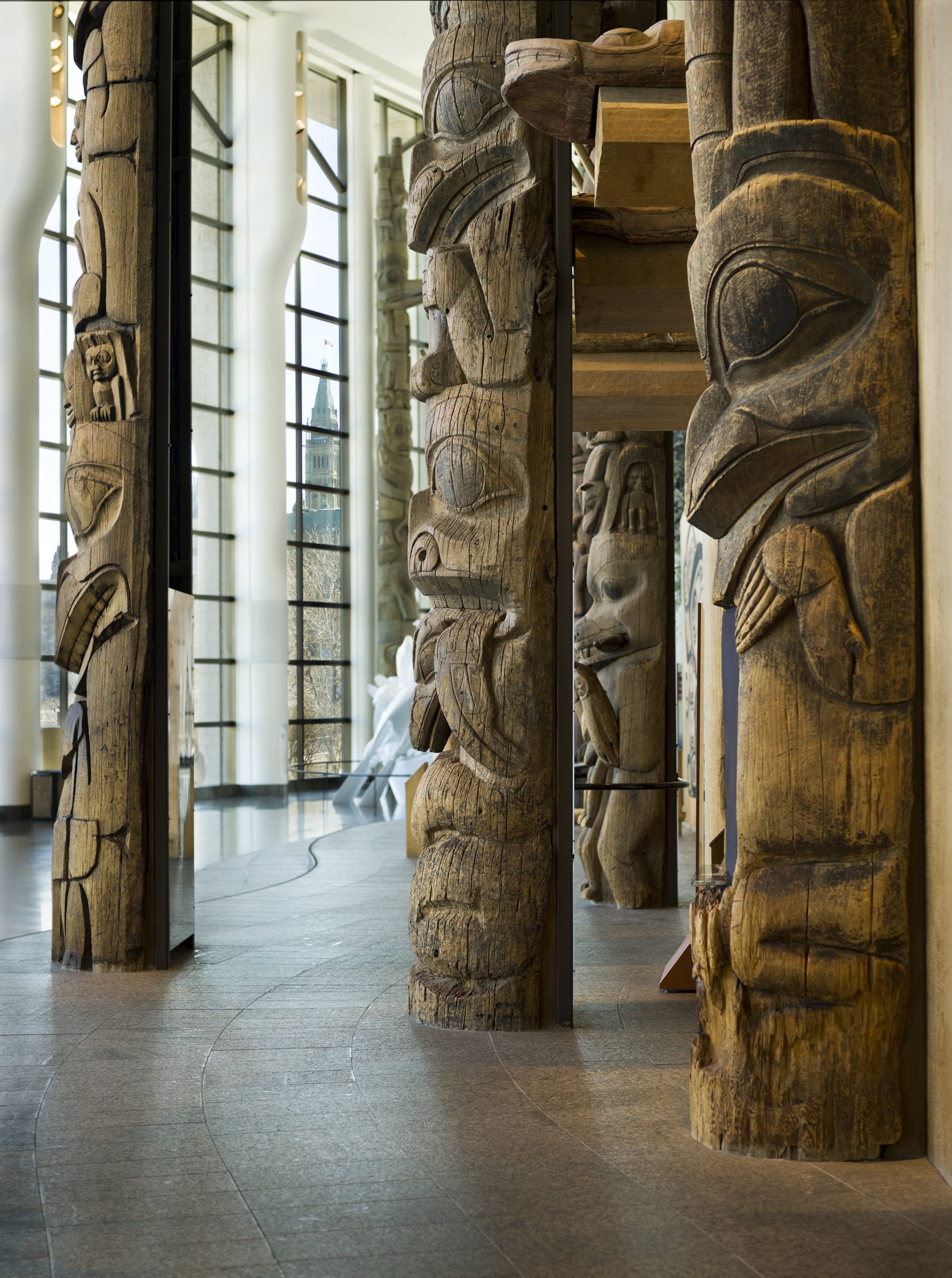 Totem poles in the Canadian Museum of History, in Ottawa.