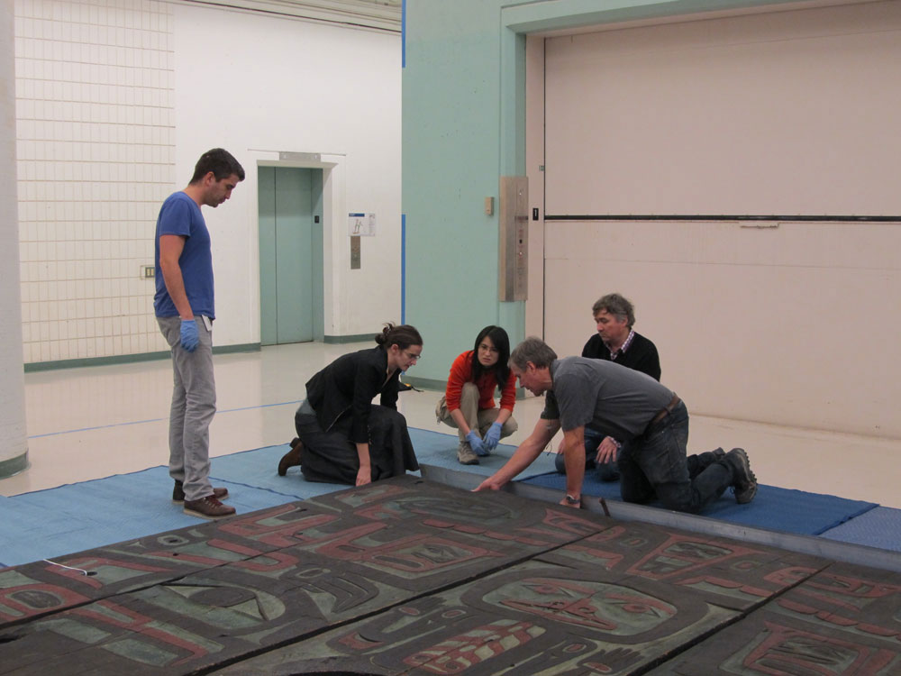 A group of people working at the Canadian Museum of History in Ottawa.