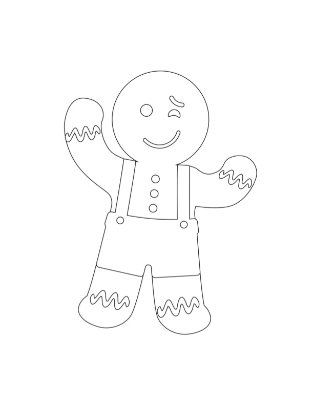 A drawing of a gingerbread man on a white background displayed at the Canadian Museum of History in Ottawa.