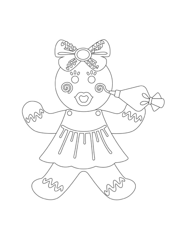 A gingerbread girl coloring page available at the Canadian Museum of History in Ottawa.