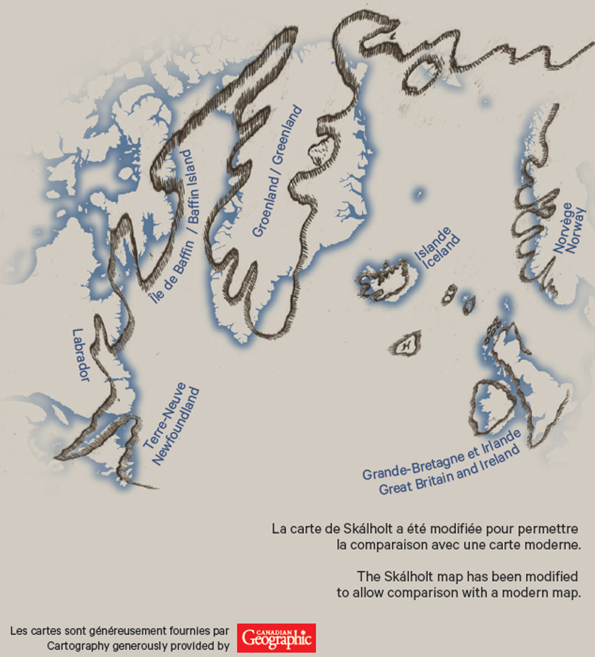 A map showing the location of the arctic, in Ottawa.