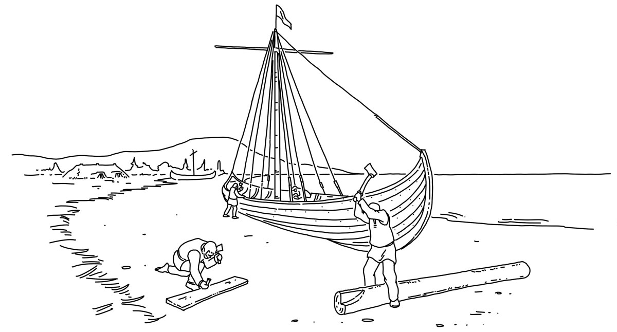 Viking ship coloring page at the Canadian Museum of History in Ottawa.