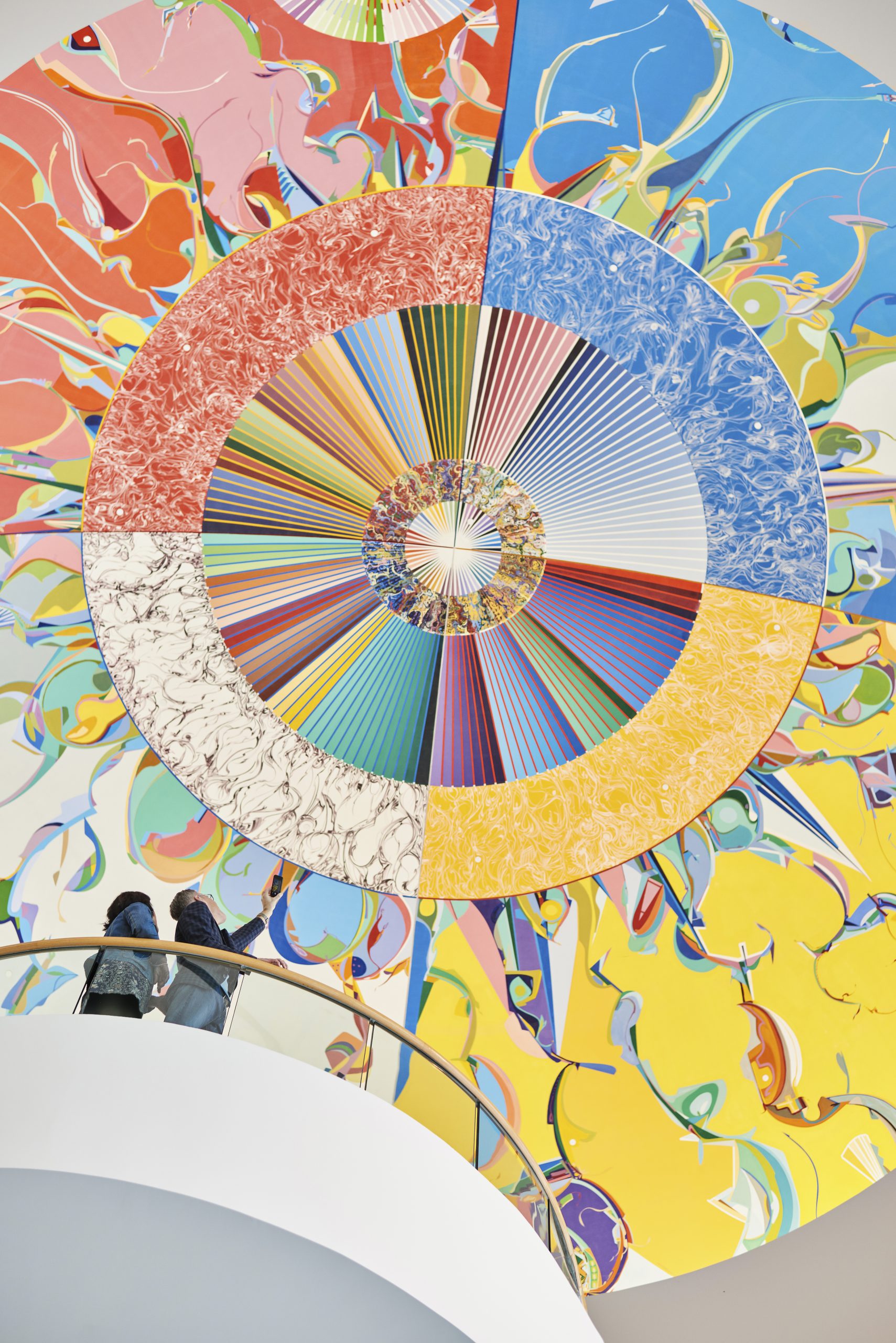 A large circular painting on the ceiling of the Canadian Museum of History in Ottawa.