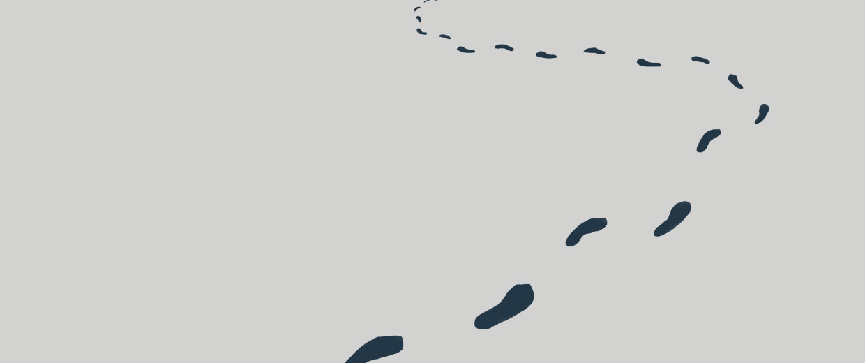 A silhouette of a person with footprints on a gray background in Ottawa.